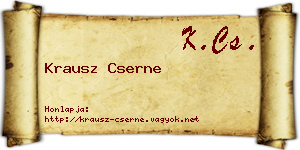 Krausz Cserne névjegykártya
